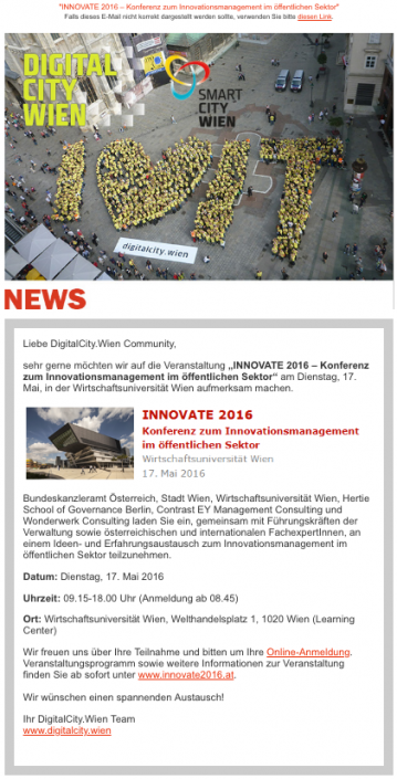 DIGITALCITY Wien Newsletter